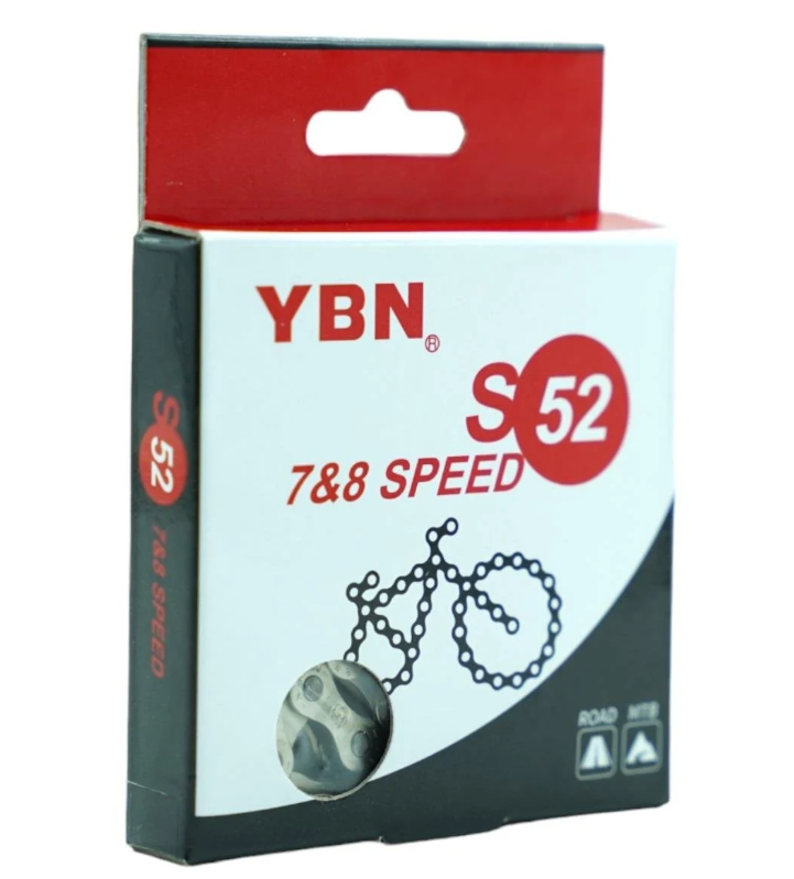 YBN S52 S2 7-8 Vites Uyumlu Zincir 116L Gümüş-Gümüş